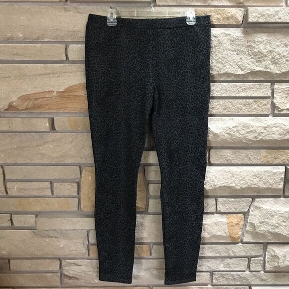 JOIE Keena Leggings Women’s Ponte Leopard Print Pull On Gray Charcoal Large - Picture 5 of 11